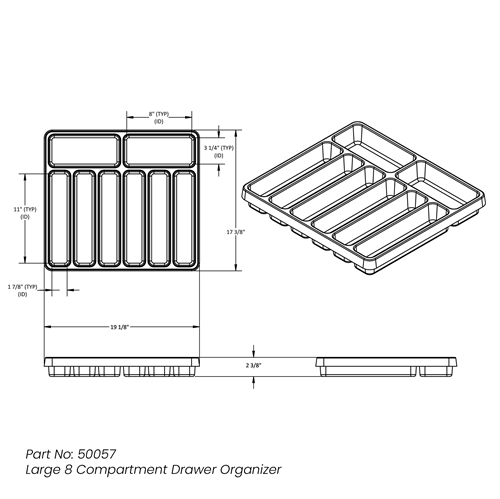 50057 | Large 8 Compartment Drawer Organizer